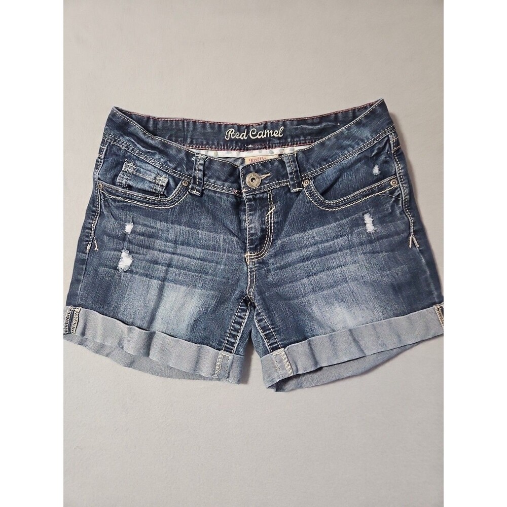 Red Camel Teen Size 11 Denim Shorts Blue Jean Low Rise Cuffed